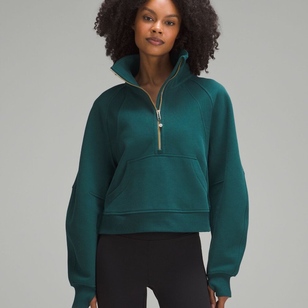 Lululemon Scuba Oversized Funnel Neck Half Zip *Gold Zip Jacket Sweater M/L